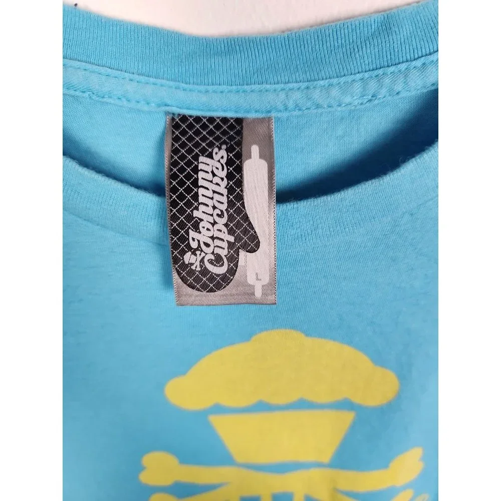 Johnny Cupcakes Youth Sz. L Blue & Yellow Graphic T Shirt - Picture 2 of 5